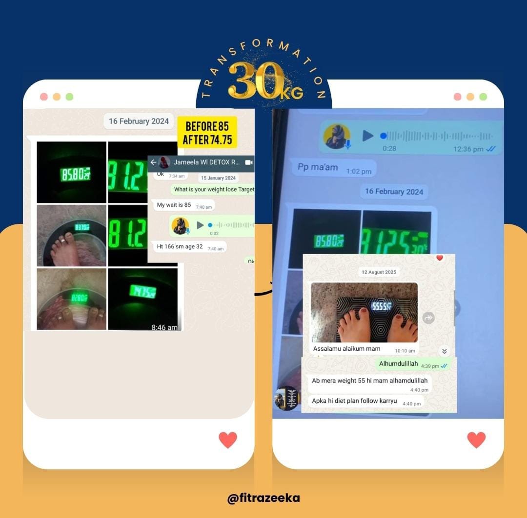 Mother celebrating her transformation.